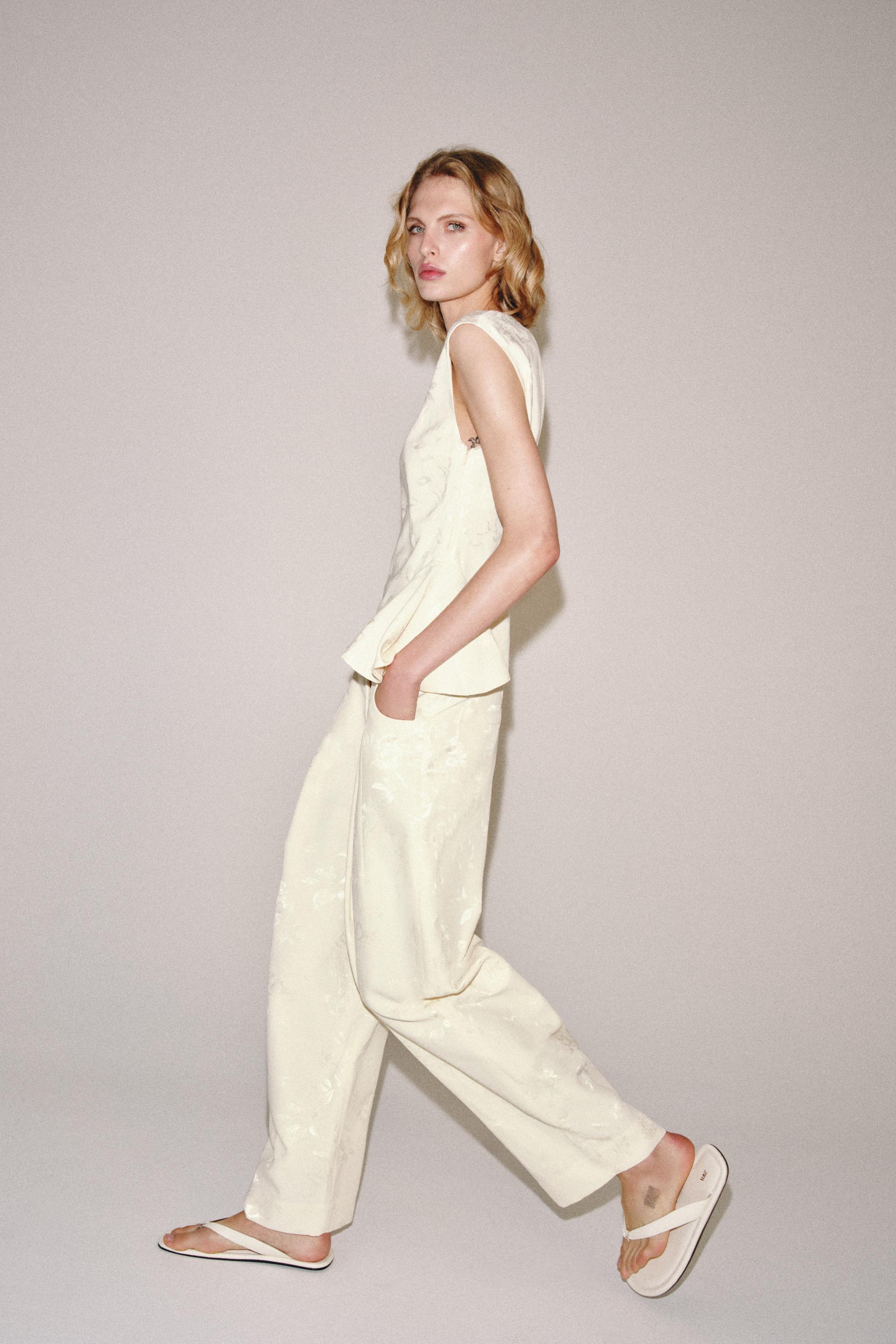ZW COLLECTION JACQUARD BARREL PANTS